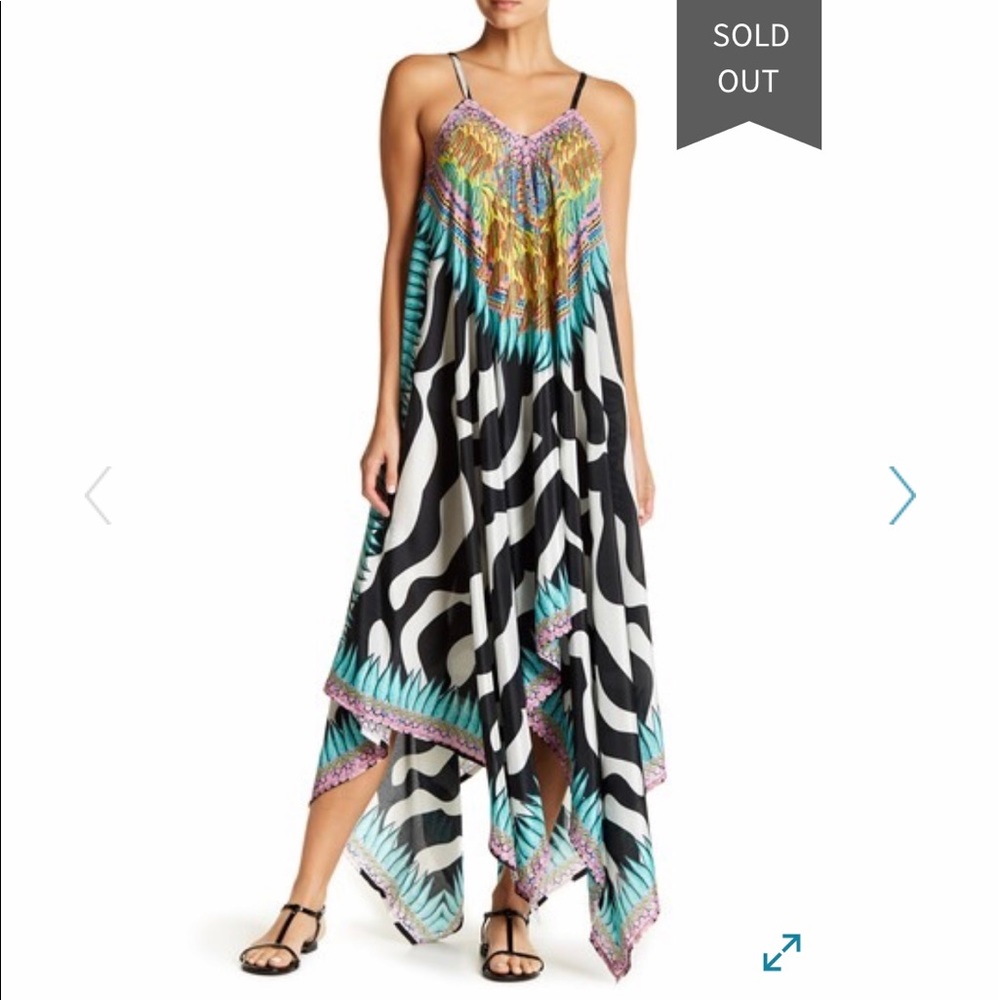 NWT La Moda Hi-Lo Embellished Maxi Cover-Up